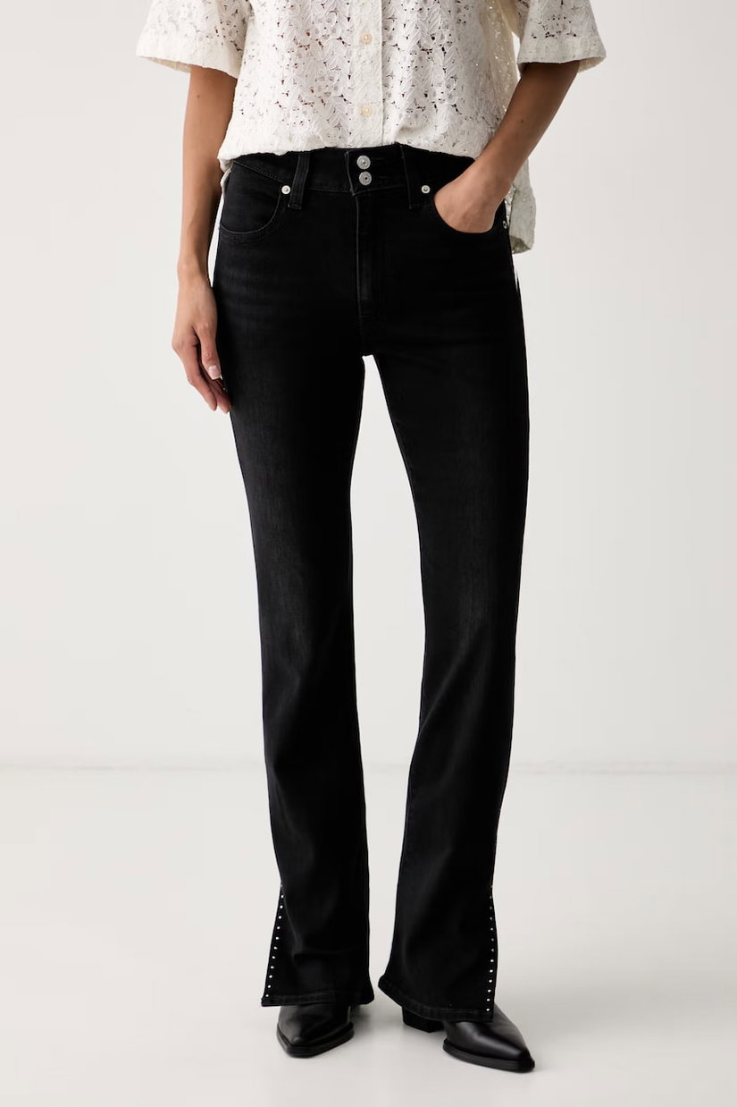 Levi's blugi bootcut pentru femei 725 STUDDED SLIT HEM