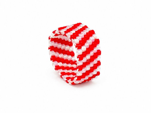 Inel Miyuki Red Stripes - Murali