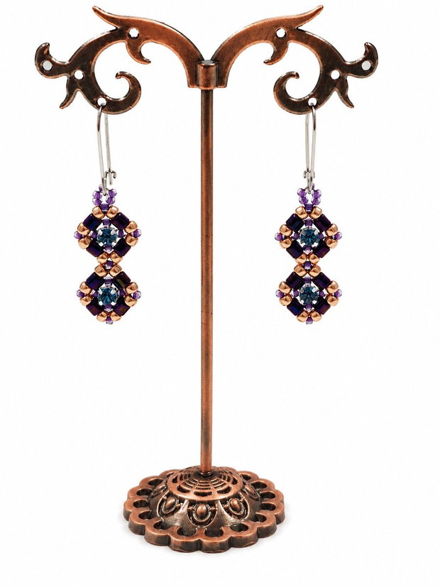 Set handmade  Brățară și cercei cu cristale Swarovski