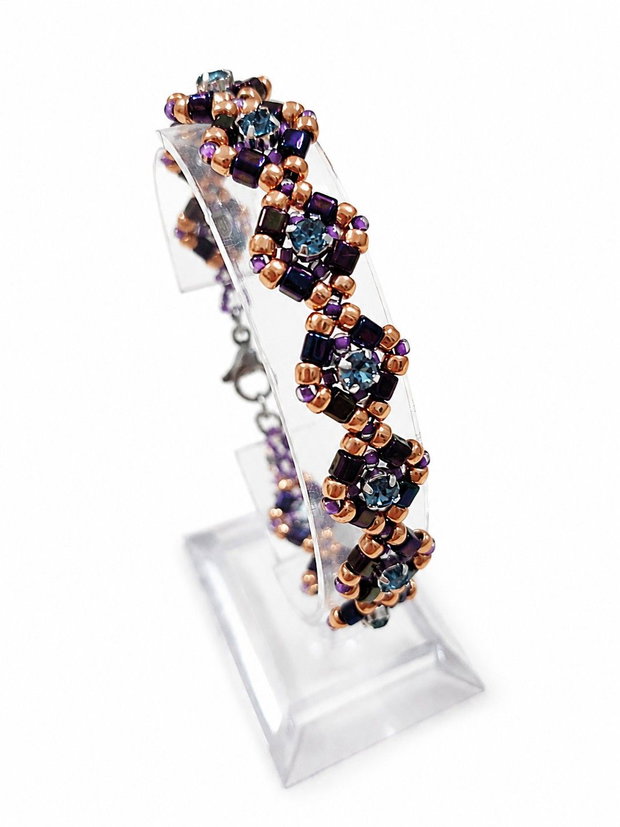 Set handmade  Brățară și cercei cu cristale Swarovski