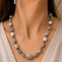 SET~FROZEN AURA~labradorit,agate,hematit electroplacat,inox