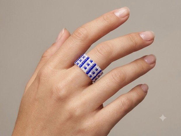 Inel Miyuki Royal Blue