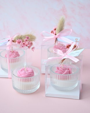 Mărturie de nuntă lumânare florală - Kandor Special Gifts