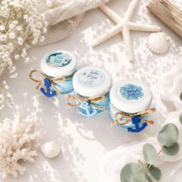 Mărturie de nuntă/botez lumânare parfumată summer vibe, Kandor Special Gifts