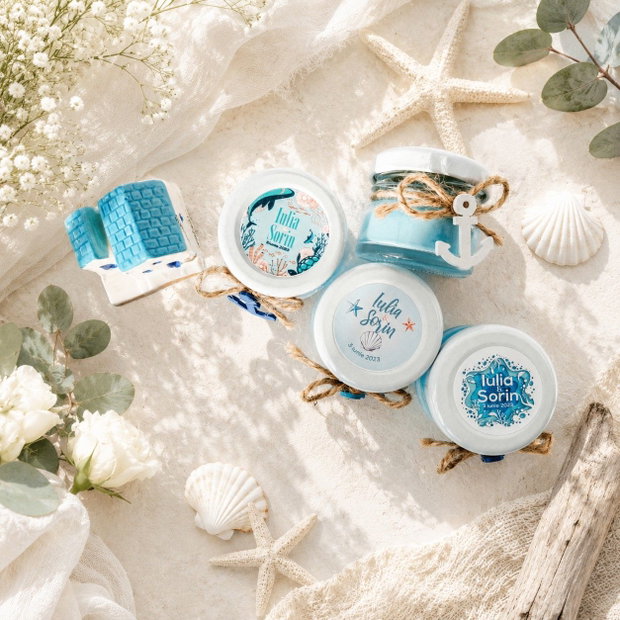Mărturie de nuntă/botez lumânare parfumată summer vibe, Kandor Special Gifts