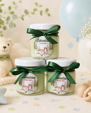 Mărturie botez lumânare Woodland Animals - Kandor Special Gifts