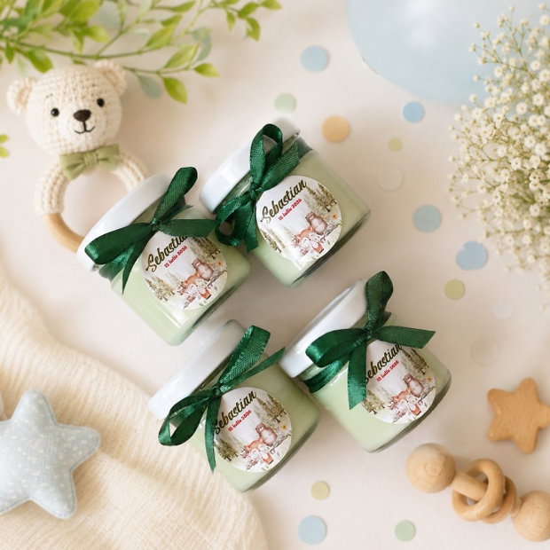 Mărturie botez lumânare Woodland Animals - Kandor Special Gifts