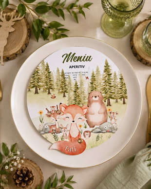 Meniu Woodland Animals cu Place Card