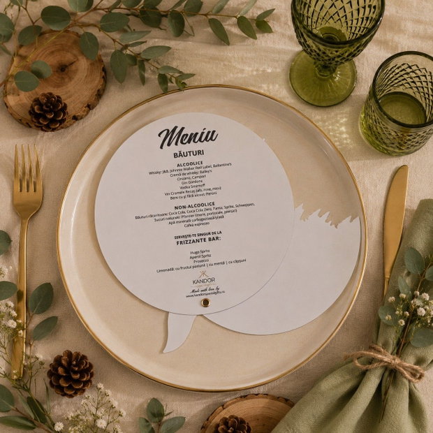 Meniu Woodland Animals cu Place Card