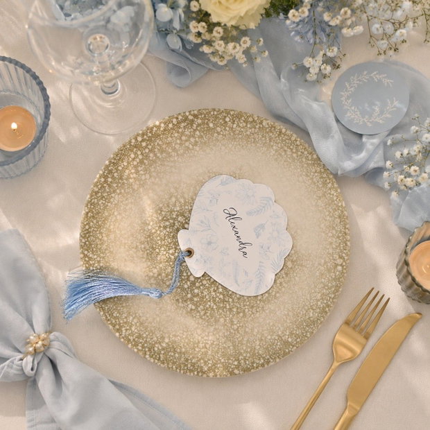 Place Card Blue Pearl
