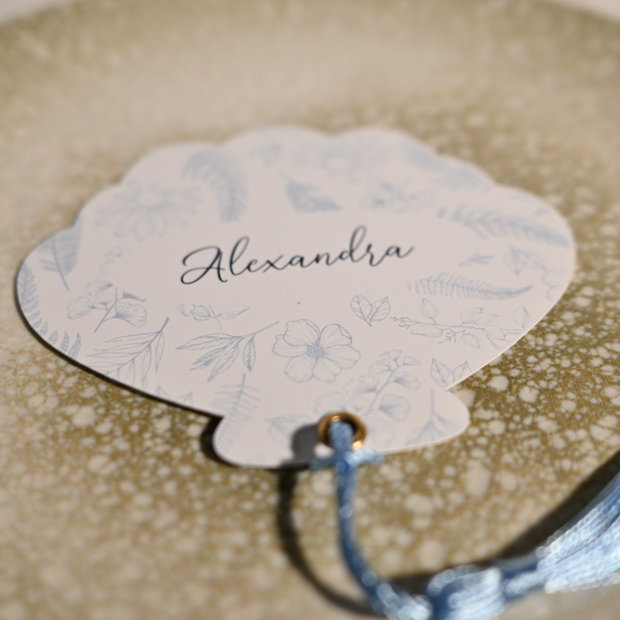 Place Card Blue Pearl