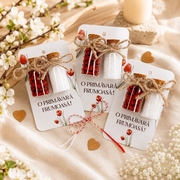 Mărțișor Sticluțe cu sare și piper roșu, Kandor Special Gifts