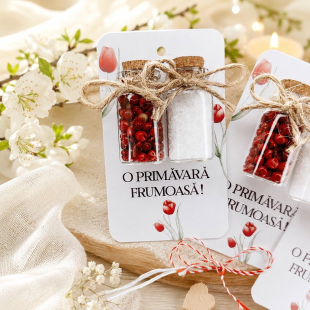 Mărțișor Sticluțe cu sare și piper roșu, Kandor Special Gifts