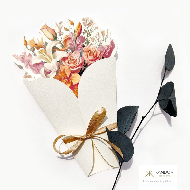 Felicitare model floral printat - Kandor Special Gifts
