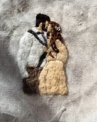 Tablou nuntă personalizat după fotografie | Cadou pentru miri | Broderie handmade | Cadou nunta | Cadou aniversare cuplu