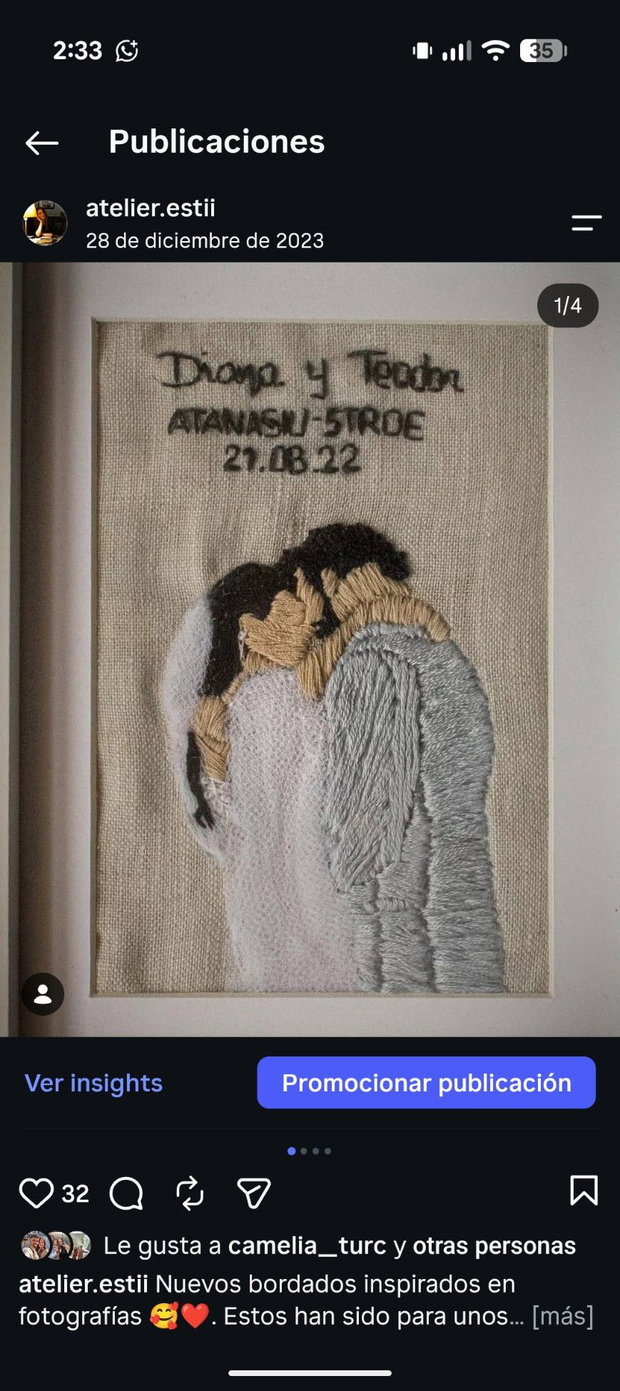 Tablou nuntă personalizat după fotografie | Cadou pentru miri | Broderie handmade | Cadou nunta | Cadou aniversare cuplu