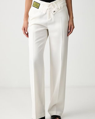 MM6 Maison Margiela pantaloni pentru femei cu lână