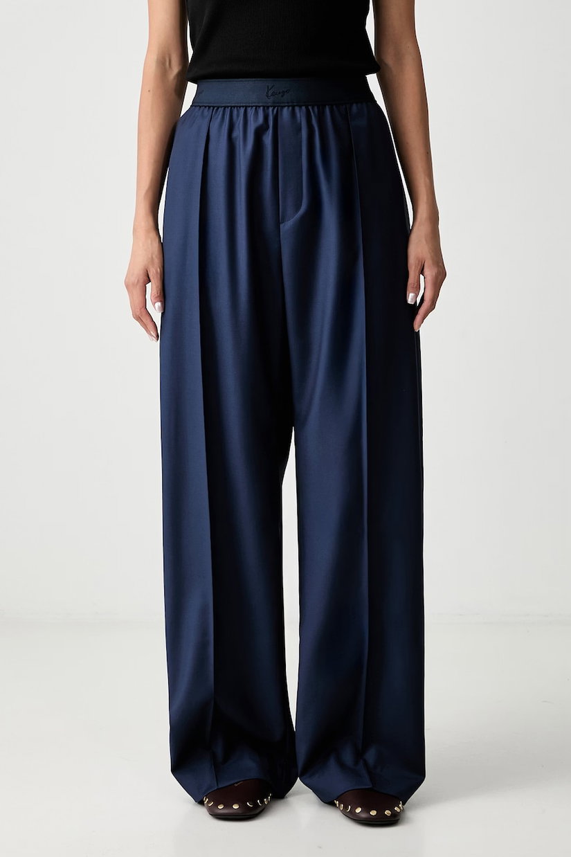 Kenzo pantaloni wide leg pentru femei din lână