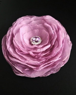 brosa floare lila cu cristale 12,5  cm