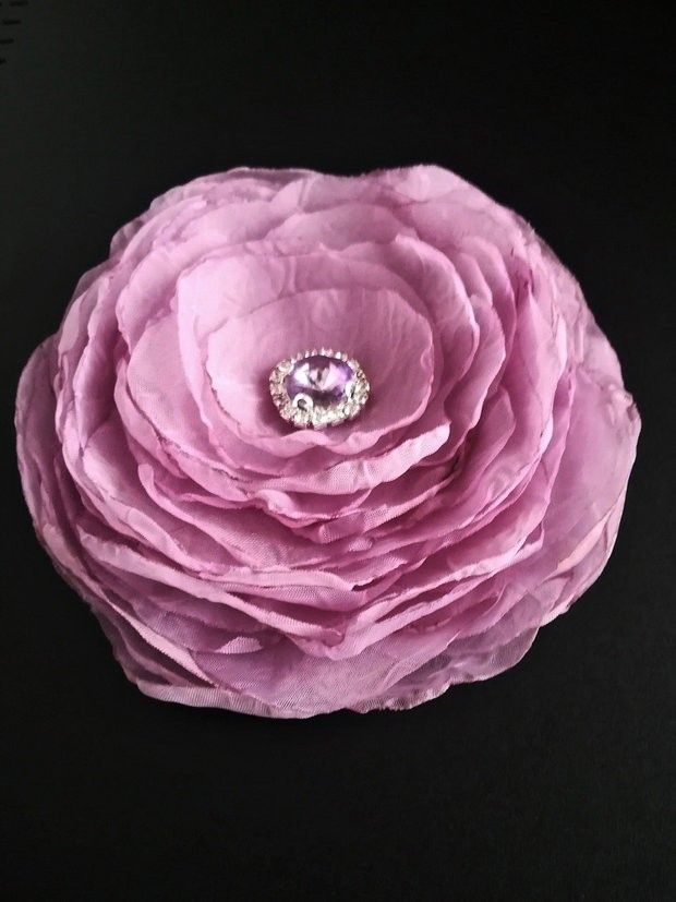 brosa floare lila cu cristale 12,5  cm