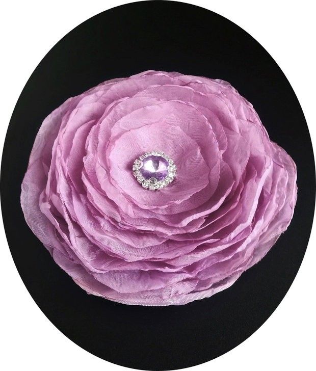 brosa floare lila cu cristale 12,5  cm