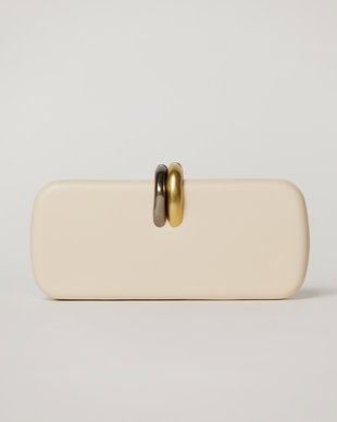 Clutch elegant ivoar cu inchidere metalica dubla