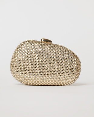 Clutch elegant auriu cu cristale stralucitoare