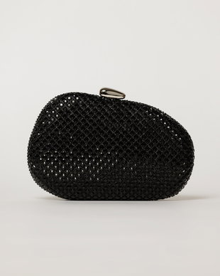 Clutch elegant negru cu cristale stralucitoare