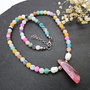 Colier handmade unicat - agate frozen si perle cultura (cod1465)