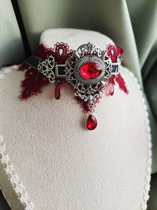 Colier choker gothic victorian dantela