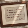 Cadou personalizat cu scrisoare sau mesaj scris de mână | Broderie manuală înrămată