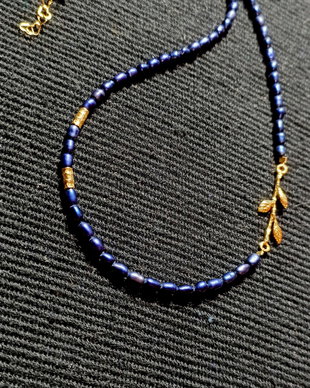 Colier vermeil perle naturale de cultura conector ramura argint placat cu aur minimalist asimetric boho chic trendy