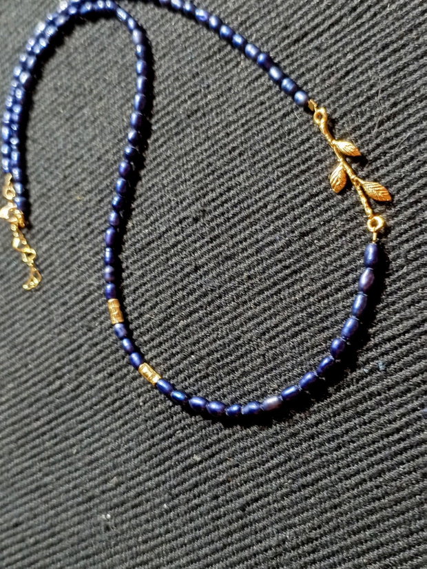 Colier vermeil perle naturale de cultura conector ramura argint placat cu aur minimalist asimetric boho chic trendy
