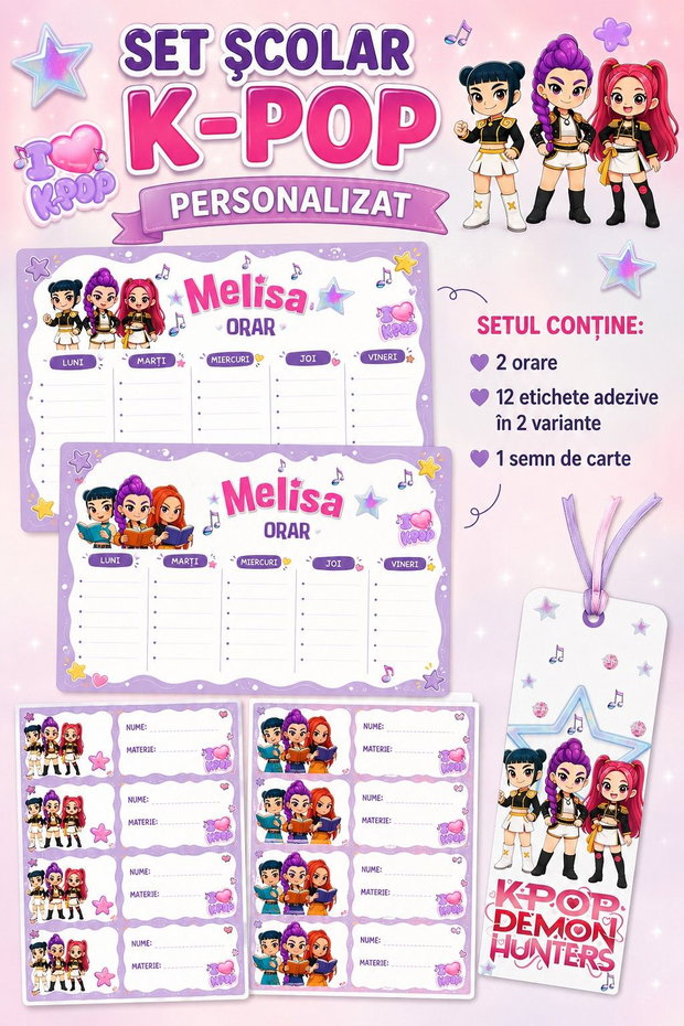 Set școlar K-pop personalizat