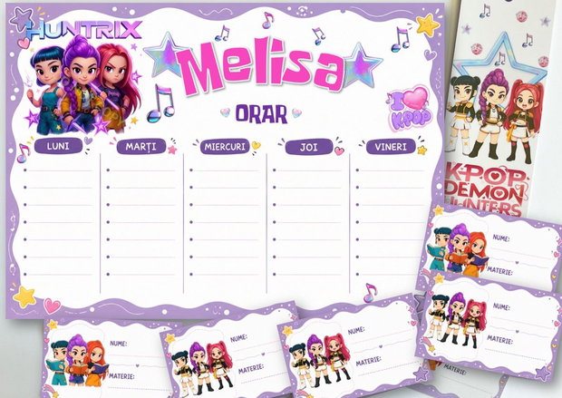Set școlar K-pop personalizat