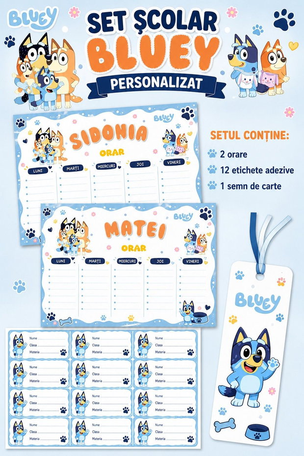 Set școlar personalizat Bluey