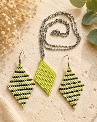 Set romb verde pal