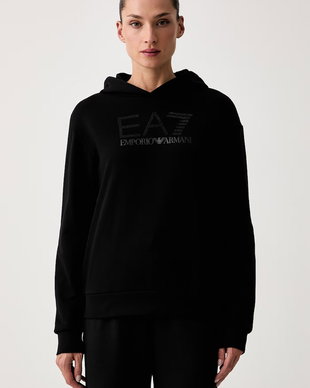 EA7 Emporio Armani hanorac cu glugă pentru femei cu bumbac