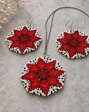 Set margele rosu