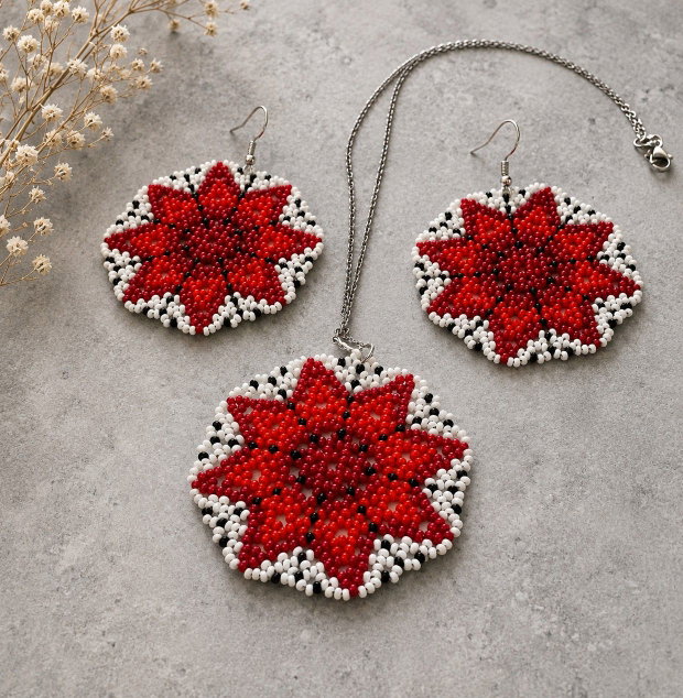 Set margele rosu