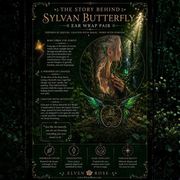 Cercei ear wrap Sylvan Butterfly