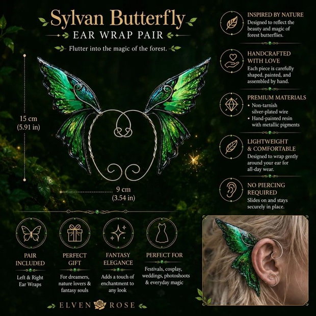 Cercei ear wrap Sylvan Butterfly