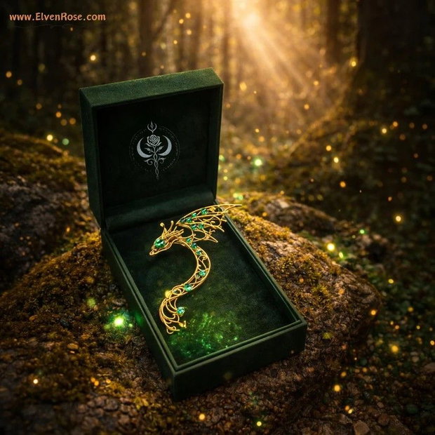 Cercel ear wrap Golden Dragon