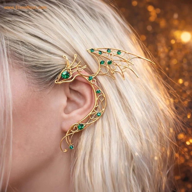 Cercel ear wrap Golden Dragon