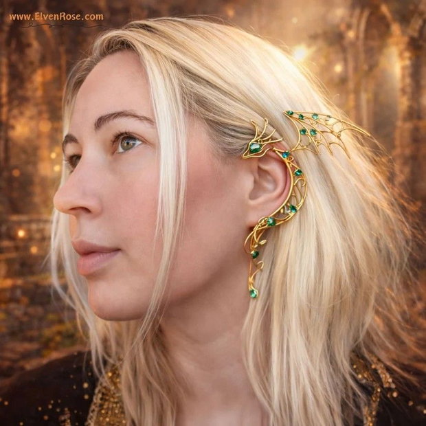 Cercel ear wrap Golden Dragon