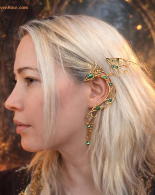 Cercel ear wrap Golden Dragon