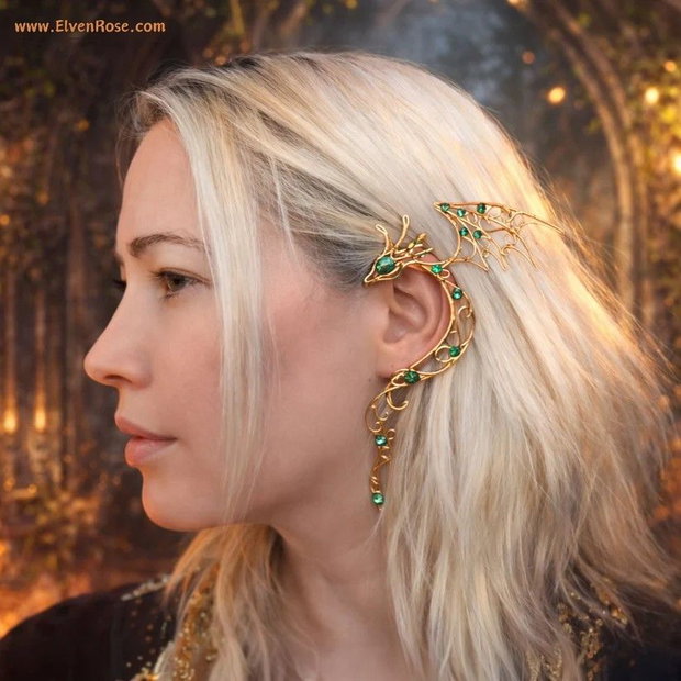 Cercel ear wrap Golden Dragon