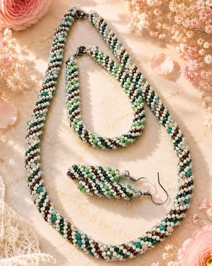 Set tubular spiral Green Ivy
