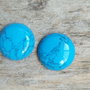 Cabochon turcoaz reconstituit, 25 mm