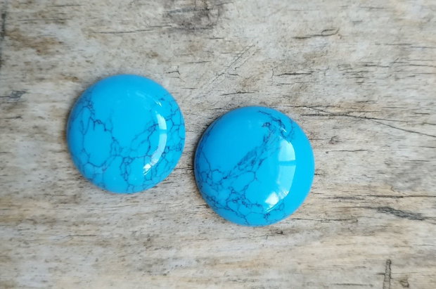 Cabochon turcoaz reconstituit, 25 mm